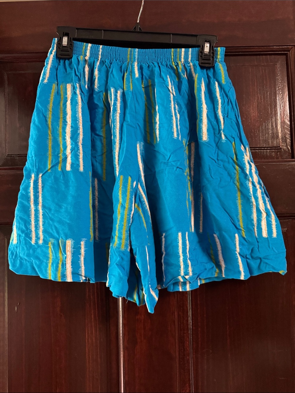 Vintage Popovitch Blue Striped Elastic-Waist shorts